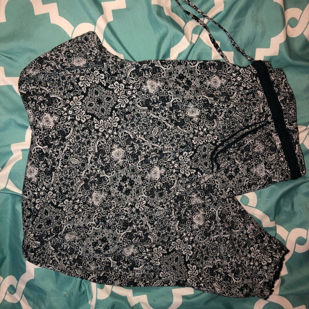 Bohemian pants with pockets. Very comfy.